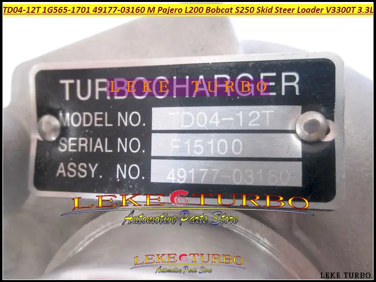 TD04-12T 49177-03160 1G565-1701 Turbo Turbocharger For Mitsubishi Pajero L200 Bobcat S250 Skid Steer Loader Kubota V3300-T 3.3L (8)
