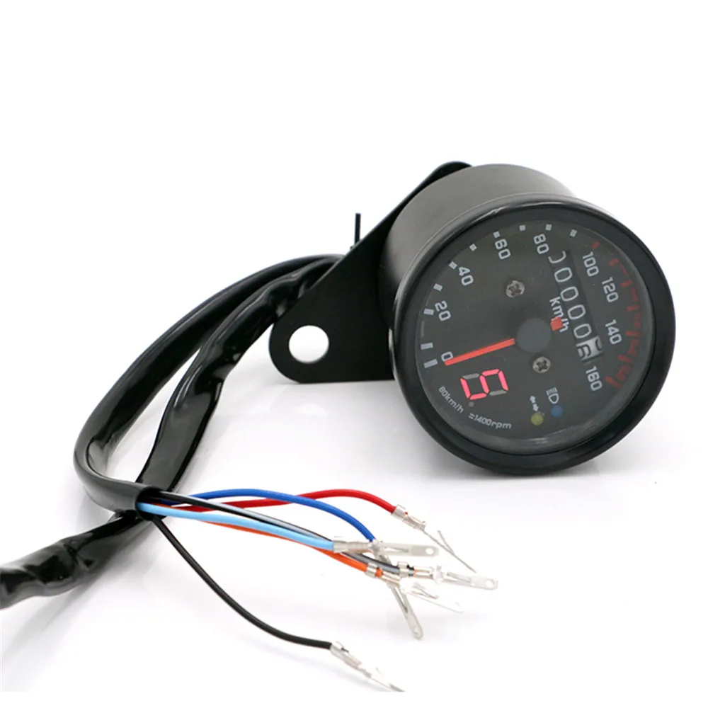 DEALPEAK Universal DC 12V Motorcycle LED Backlight Tachometer Electronic Tach Meter Gauge DEALPEAK Universal DC 12V Motorcycle LED Backlight Tachometer Electronic Tach Meter Gauge