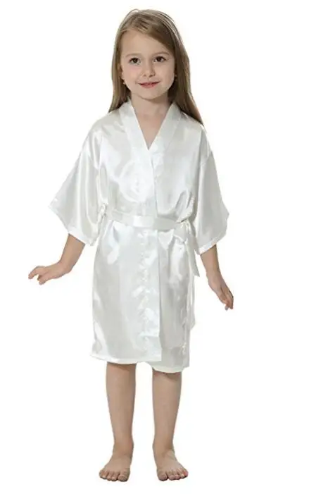 Silk Kid Robe Kimono Robes Bridesmaid Dress Children Bathrobe Sleepwear