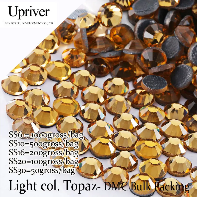 36 pierres de strass en verre ss30 topaze
