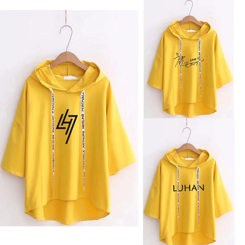 k-поп футболка Для женщин хлопковая Футболка EXO Популярные бангтан в стиле «хип-хоп»; Женская Blackpink Футболка Топ Повседневное Kpop женские футболки для фанатов