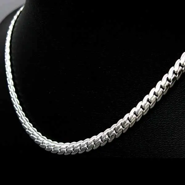 Sterling Silver 925 Jewelry 925 Sterling Silver Jewelry Oblate Grain Twisted Singapore Chains