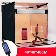 40 см, фотобокс с 2 полосками, светильник, мини-студийный набор, светильник, коробка для фотосъемки, комплект для фото, Аксессуары для фотографии CD50 T10
