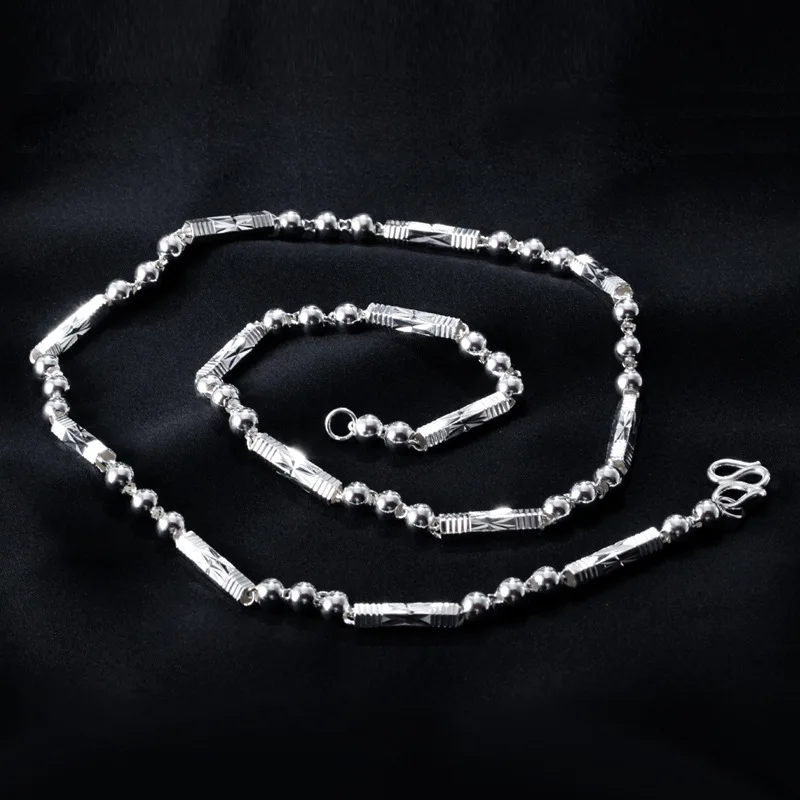

FNJ 925 Silver Ball Chain 47cm Original S925 Silver Necklace for Women Jewelry