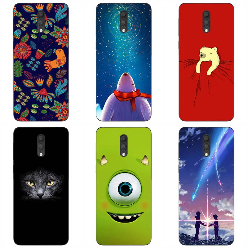 

Colorful Painted Soft Silicone Cases For Alcatel 1X 2019 Cartoon Animal Phone Cases Soft TPU Flower Cover Shell