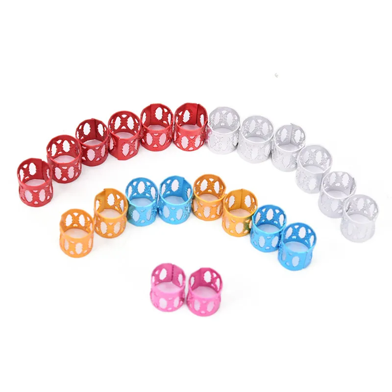 10PCS/LOT Multi-Color Dreadlock Beads Adjustable Hair Braid Rings Cuff Clips Tube