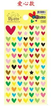 1 лист/партия, 3D стикер с милыми мультяшными животными и сердечками, декоративные наклейки для студентов, Детские дневники - Цвет: NO1 Color Heart