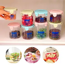 Multi-functional Clear пластик запечатанные банки резервуар для хранения кухня сухой еда контейнеры дома пищевой для зёрен хранения Jar