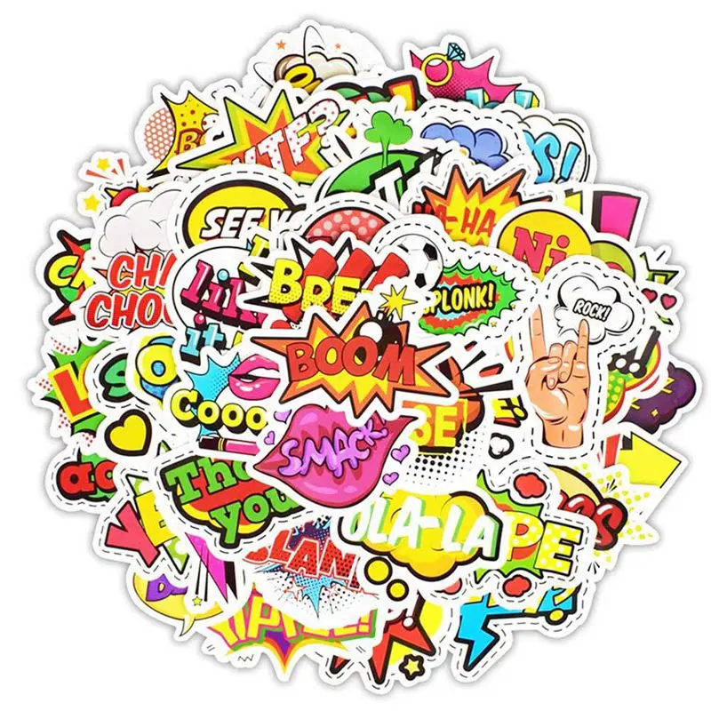 

50Pcs/set Style Text Sticker Toys For Children Creative LOL Stickers Gadgets Gift To DIY Scrapbook Laptop Suitcase