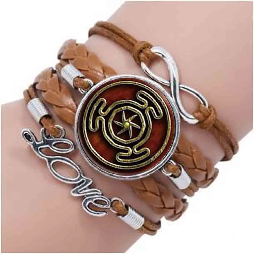 1pcs Wheel of Hecate Symbol jewelry Glass Cabochon bracelets