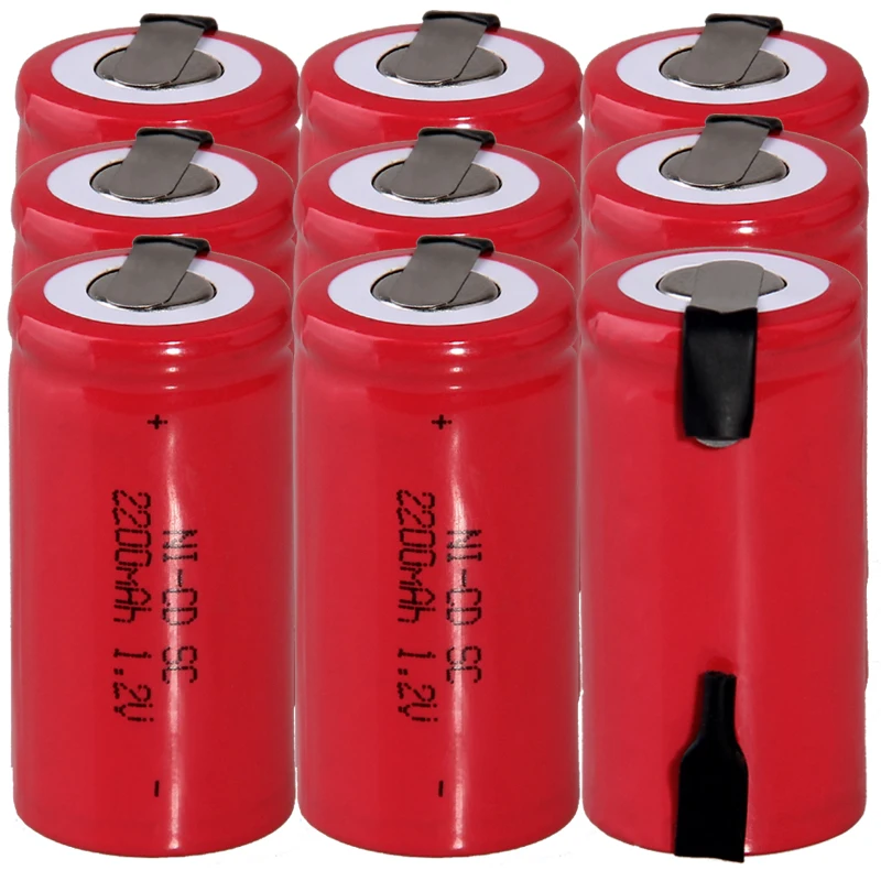 

Real capacity 9 pcs SC battery 1.2v batteries rechargeable 2200mAh nicd battery akkumulator for power tools
