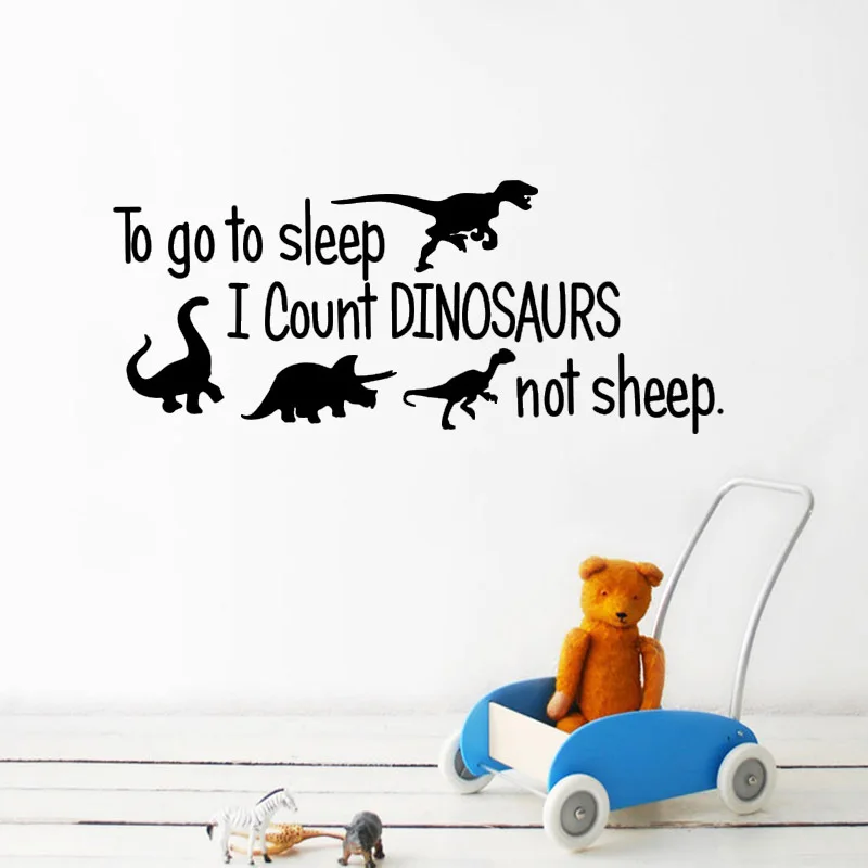 To go to sleep I CALT динозавры не овцы настенные Стикеры для детской комнаты украшение
