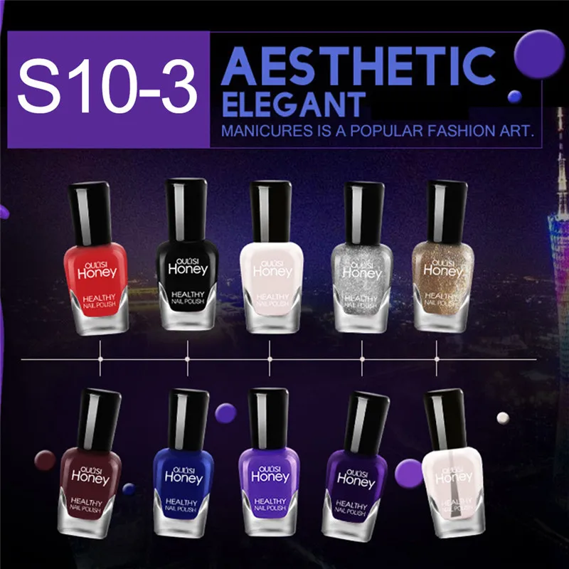 

10 Bottle/Set Fast Dry Peel-off Nail Polish Nail Art Decor Polish Lacquer Manicure Tool