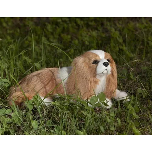 Fancytrader Simulated Stuffed Plush King Charles Spaniel Dog Toy for Children Realistic Quality Animals Dog Doll 20cm 7inch (2)