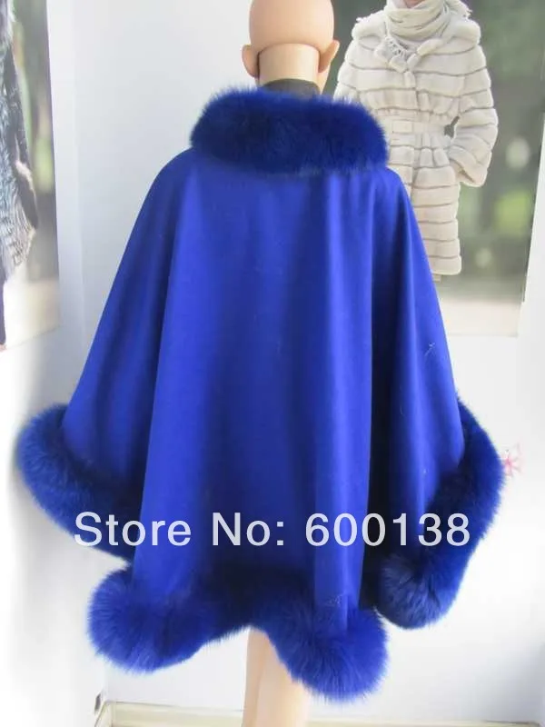 Прямая, кашемировая накидка с настоящим бренд fox Fur Trim длина 90 см для взрослых без капюшона лиса шаль
