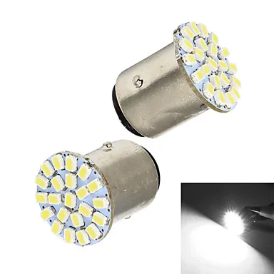 

2 шт х S25 1157 1206 22SMD Белый светодиодный машина остановится, задних фонарей, фонарей указателей повтора и тормозной светильник лампа