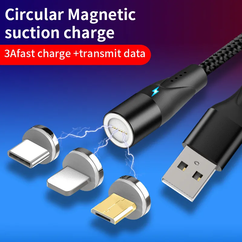 Магнитный USB кабель PD для быстрой зарядки Type C передачи данных iphone xs x 8 7 samsung s9 huawei