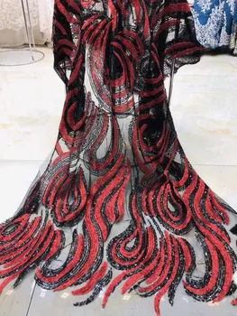 

top quality J-12113 french lace fabric african lace fabric sequins with embroidery mesh tulle fabric