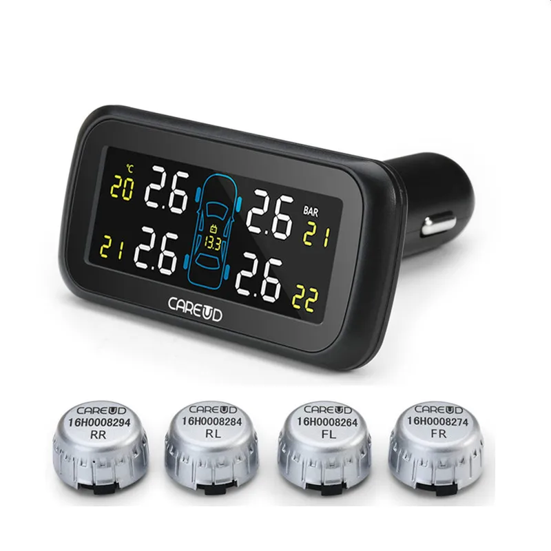 SCANDIAG TPMS система контроля давления в шинах автомобиля с 4 внешними сменными датчиками батареи ЖК-дисплей tpms Солнечный - Тип: with external sensor