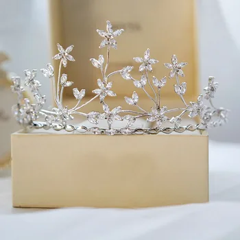 

Big Exquisite Cubic Zirconia Bridal Hairbands For Wedding Engagement Jewelry Silver CZ Stone Hair Jewelry Hairwear Tiaras XL8132