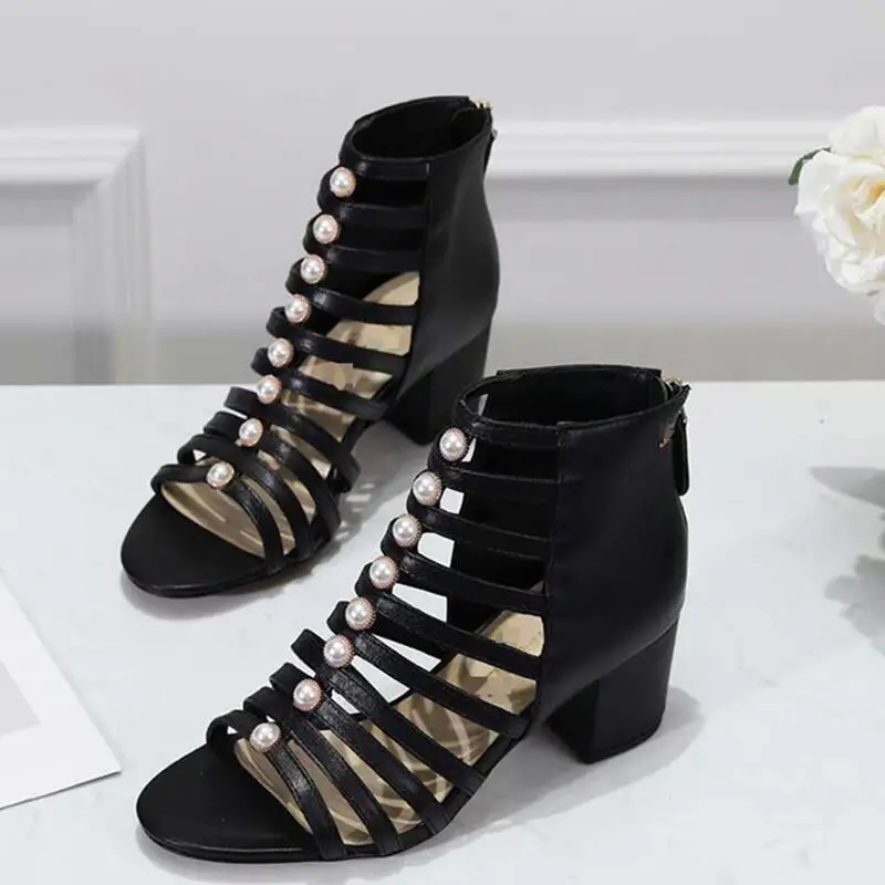 

women high heel sandals 2019 leather sandals women gladiator sandals ZIP Fashion Rome high quality luxury size 35-40