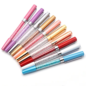 

500pcs/lot Crystal Signature Gel Pens Material Escolar School Supplies Office Stationary Gift Fineliner Metal Rollerball Pen