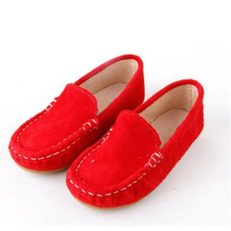 Новые детские мокасины, детская натуральная кожаная обувь для мальчиков, лофтеры для девочек, обувь для малышей, дышащие студенческие Детские платья на плоской подошве 04 - Цвет: Красный
