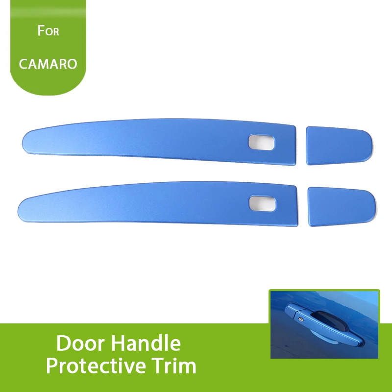 Blue Black Silver Auto Parts Aluminum Alloy Car Exterior Door Handle Trim Covers for Chevrolet Camaro 2017 Up Blue Black Silver Auto Parts Aluminum Alloy Car Exterior Door Handle Trim Covers for Chevrolet Camaro 2017 Up