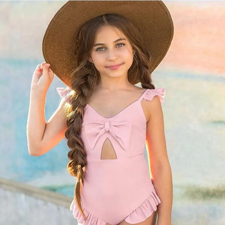 Swimsuit Girl18 Toddler Baby Girls BIkini Swimwear Bowknot Swimsuit Bathing Beach Romper Clothes Swimsuit 2019 Bikini 15