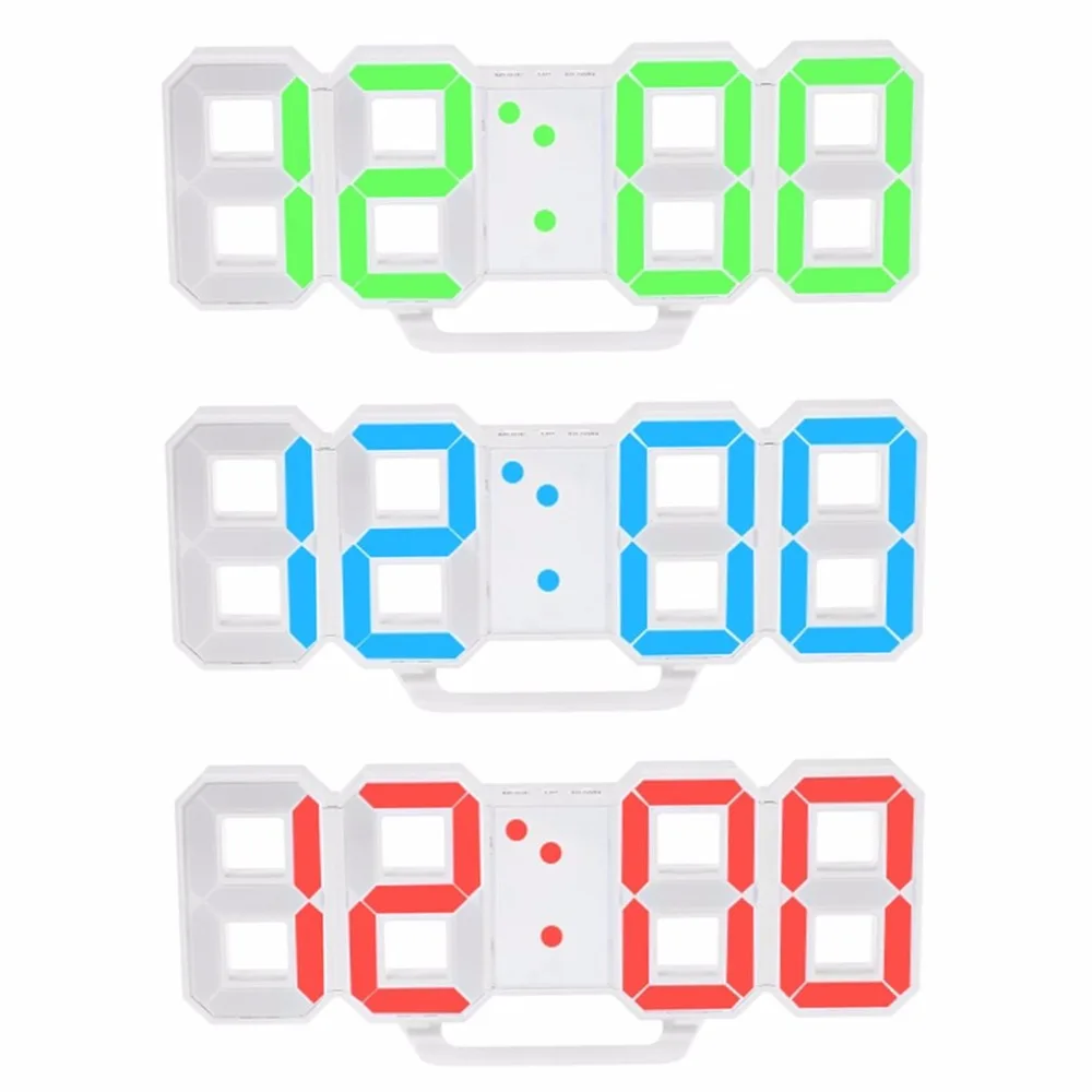 Современный дизайн большой размер цифровой светодиодный настенные часы Уникальный винтажный домашний декор таймер часы будильники