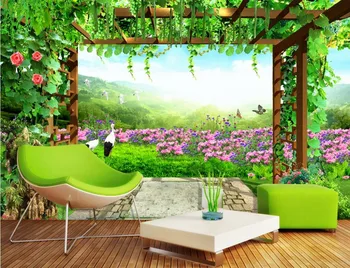 

3d wallpaper custom photo non-woven mural Grape flower pastoral 3d wall murals wallpaper for walls 3 d living room painting