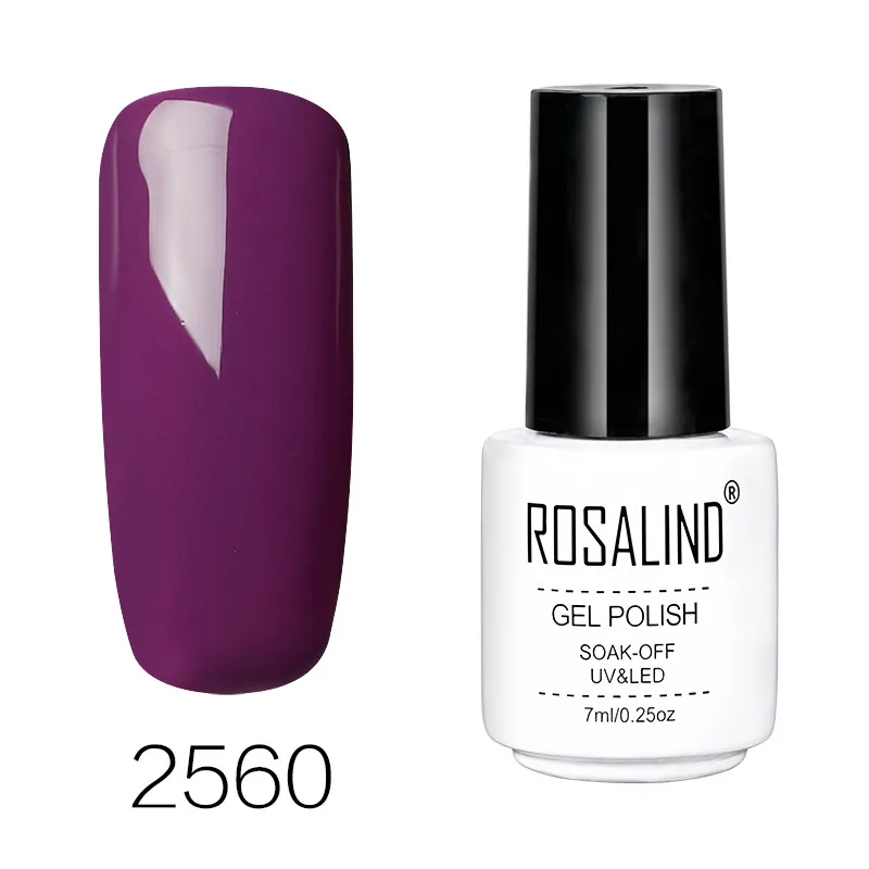 2560 ROSALIND гель 1S 7 мл фиолетовый розовый цвет серия Гель лак для ногтей для наращивания ногтей Дизайн Маникюр нужен Топ база УФ Гель-лак - Цвет: 2560