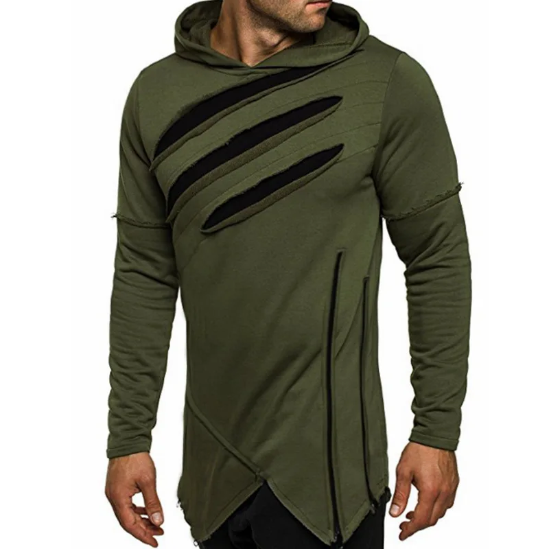 

2018 irregular men Hoodie Hooded long Sweatshirt