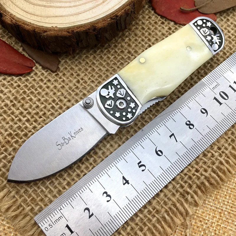 

Handmade EDC Hunting Pocket Knife Bone Handle Sharp Keychain Knives Utility Mini Folding Knife Small Portable Tool top scyzoryk