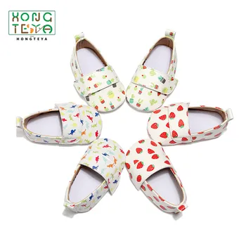 

Cute Strawberry Printing Baby Shoes Soft Sole Fuirt Printing Crib Baby Moccasins Newborn Princess Baby Girls Shoes First Walkers