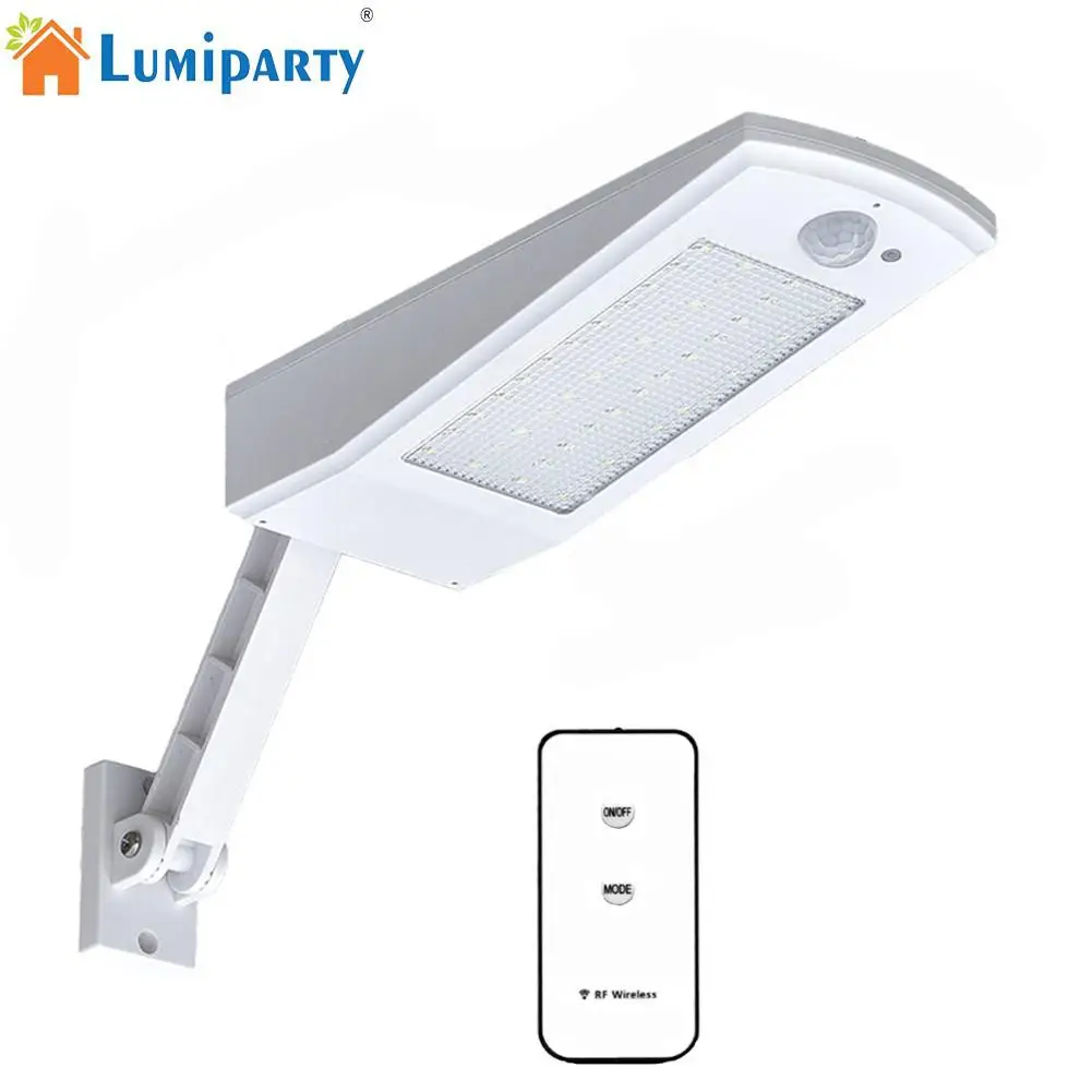 

LumiParty Solar Light PIR Motion Sensor 48 LED Adjustable Solar Powered Lamp 900LM Bulb Auto For Waterproof Garden Wall Lighting