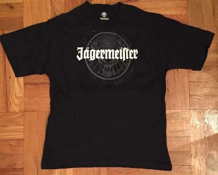

NEW Jagermeister Mens Black Cotton T-shirt Cotton Large Bartender