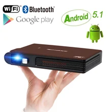 CAIWEI Android 5.1 OS Pico Pocket HD Portable Micro WIFI Bluetooth Mini LED DLP Projector with Battery HDMI USB VGA