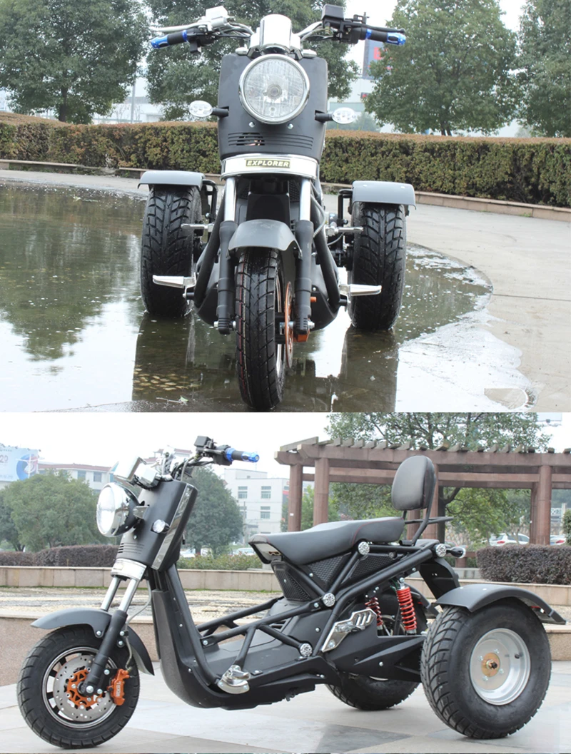 Мотоциклы Электрический скутер 3 трицикл трехколесный грузовой погрузчик Citycoco популярные красивые 72V 1000W высокой мощности для взрослых Велоспорт людей с ограниченными возможностями