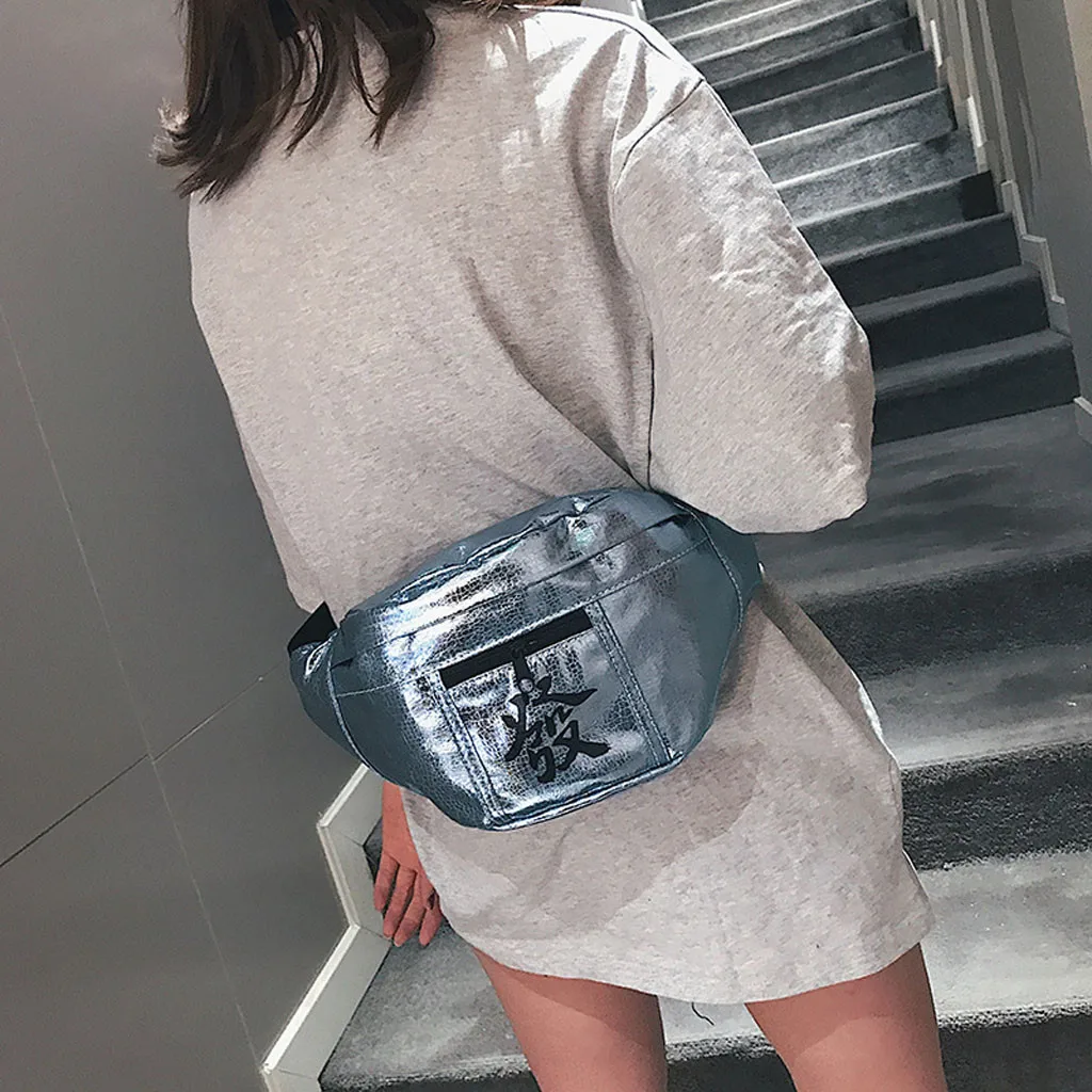 

women waist bag print Pure Color Leather Shell Messenger Shoulde Bag Bust Bag Crossbody Bag Money Chest Phone Pouch Travel sac