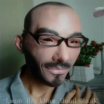 

Free shipping Halloween Party Cosplay Famous Man David Beckham Face Mask Latex Party Real Human Face Mask Cool realistic mask
