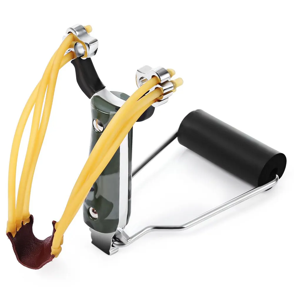 1PC Powerful Slingshot Sling Shot Camouflage Bow Aluminium Alloy Slingshot Camouflage Bow