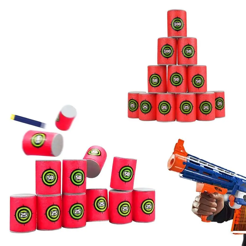 

6PCS Foam Drink Bottle Bullet Training Supplies Toy Targets Shot Dart Nerf Set for N-strike Fixed Elite Games Soft Annex Toys