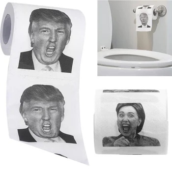 

1 Pc Unique Home Toilet Paper Funny President Donald Trump Toilet Paper Roll Prank Joke Gift Christmas Decor for Home Kitchen