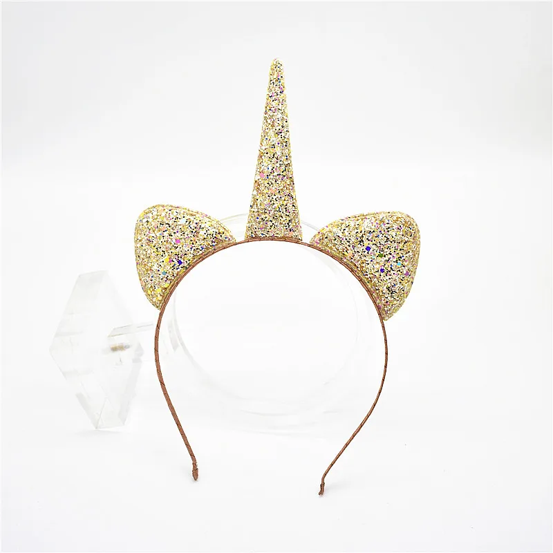 

New pattThe child cat ear Resplendent with variegated coloration headband Unicorn 's horn hair hoop party children Accessories