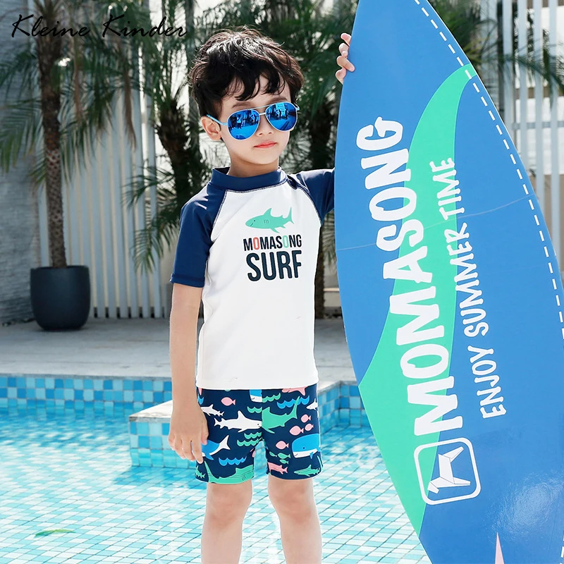 

Swimwear Kids Boys 2pcs set with Swim Cap Sharks Fish Summer Baby Boy Swimming Suit Toddler kids Children Beach Bathing Clothes