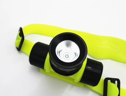 

10 PcsRechargeable Led Diving Flashlight Lamp HeadLamp Amphibious Headlight 18650 Yellow Color For Camping Fishing Via DHL