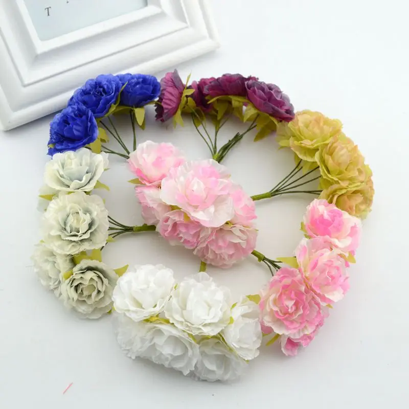 18PCS fake flowers silk flowers artificial flowers ring accessories