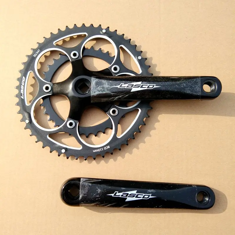 

CNC aluminium alloy crank + Chain Ring Road bike BMX folding bicycle CRANK SET 110MM BCD 170MM Chainring 34/50T For 8-10 speed