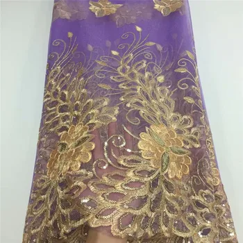 

2019 High Quality Nigerian Lace Fabrics Bridal African Lace Fabric French Tulle Mesh Lace Fabric Embroidery lace dress cf75-48